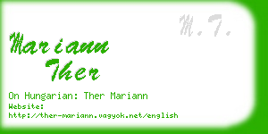 mariann ther business card